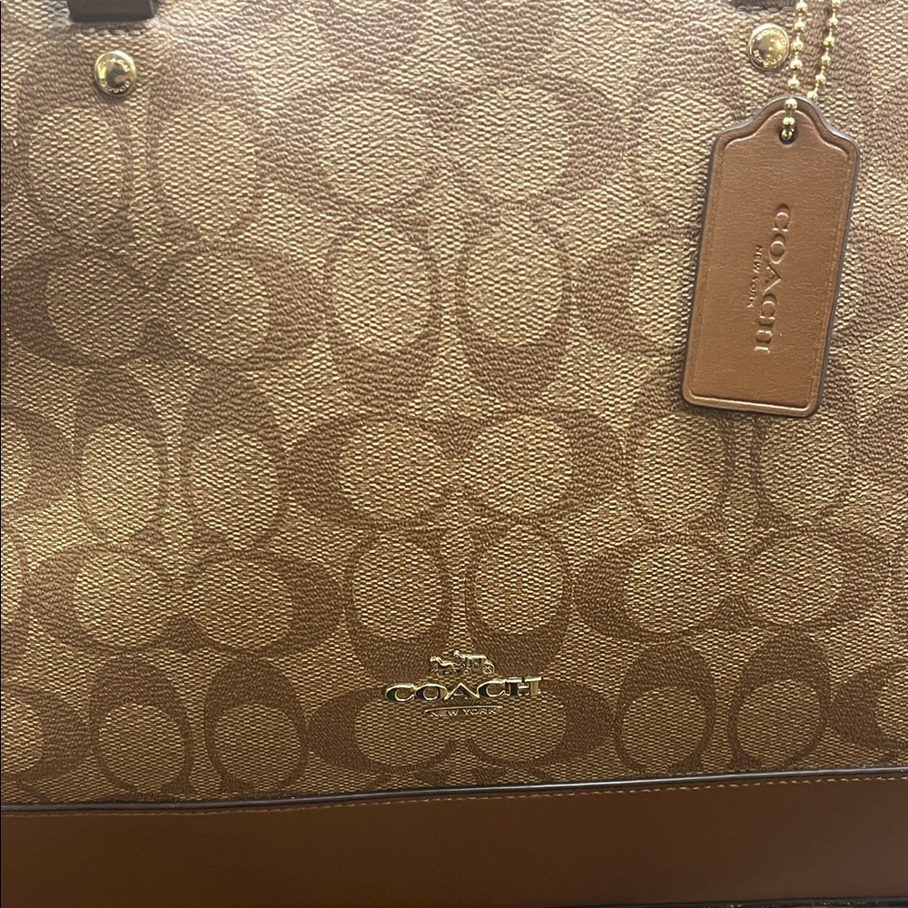 Coach Sierra Satchel 2 signature Canvas Khaki Brown Leather Bag - Picture 2 of 8